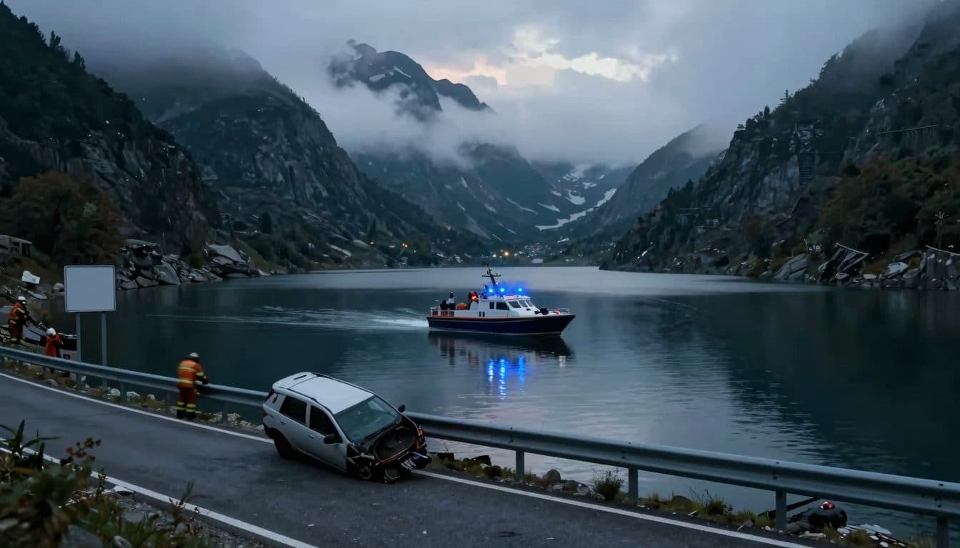 Joven conductor se accidenta en St. Johann im Pongau y se inicia búsqueda en el embalse