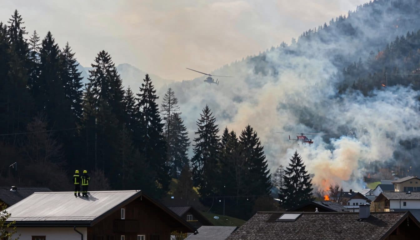Simulacro de incendio forestal a gran escala en la región de Pinzgau, en Salzburgo