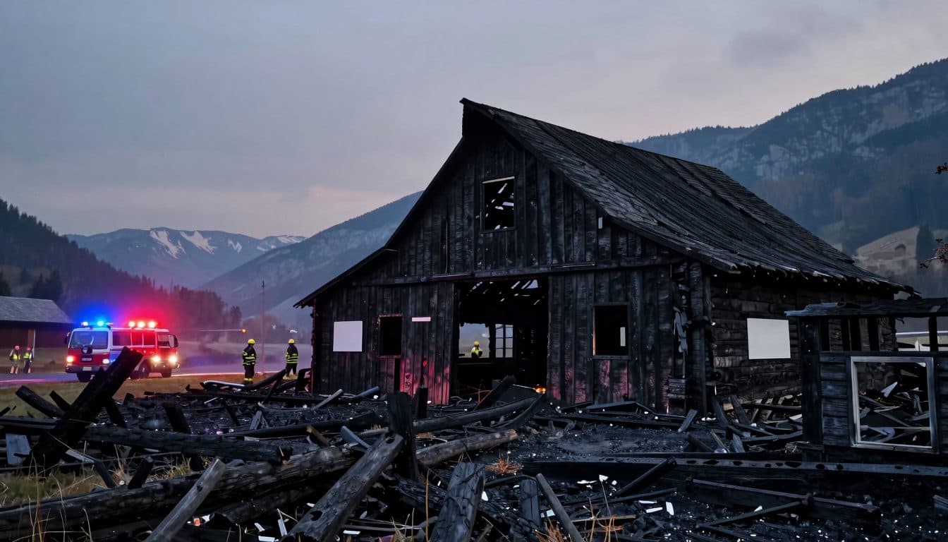 Incendio de establo en Carintia: dos cerdos mueren, propietario e hija heridos