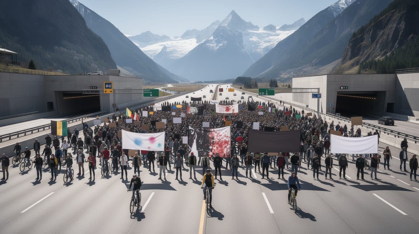 Protesta masiva con bloqueo total paraliza la autopista del Brennero contra el tráfico de tránsito