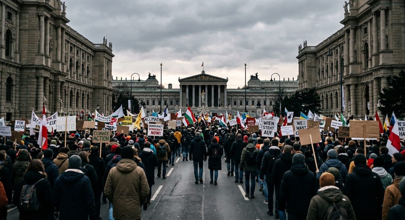 Miles de personas protestan en Viena contra los recortes presupuestarios planeados para las universidades austriacas