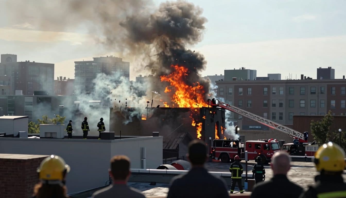 Großbrand en Viena-Meidling: estructura del tejado en llamas, 80 efectivos desplegados