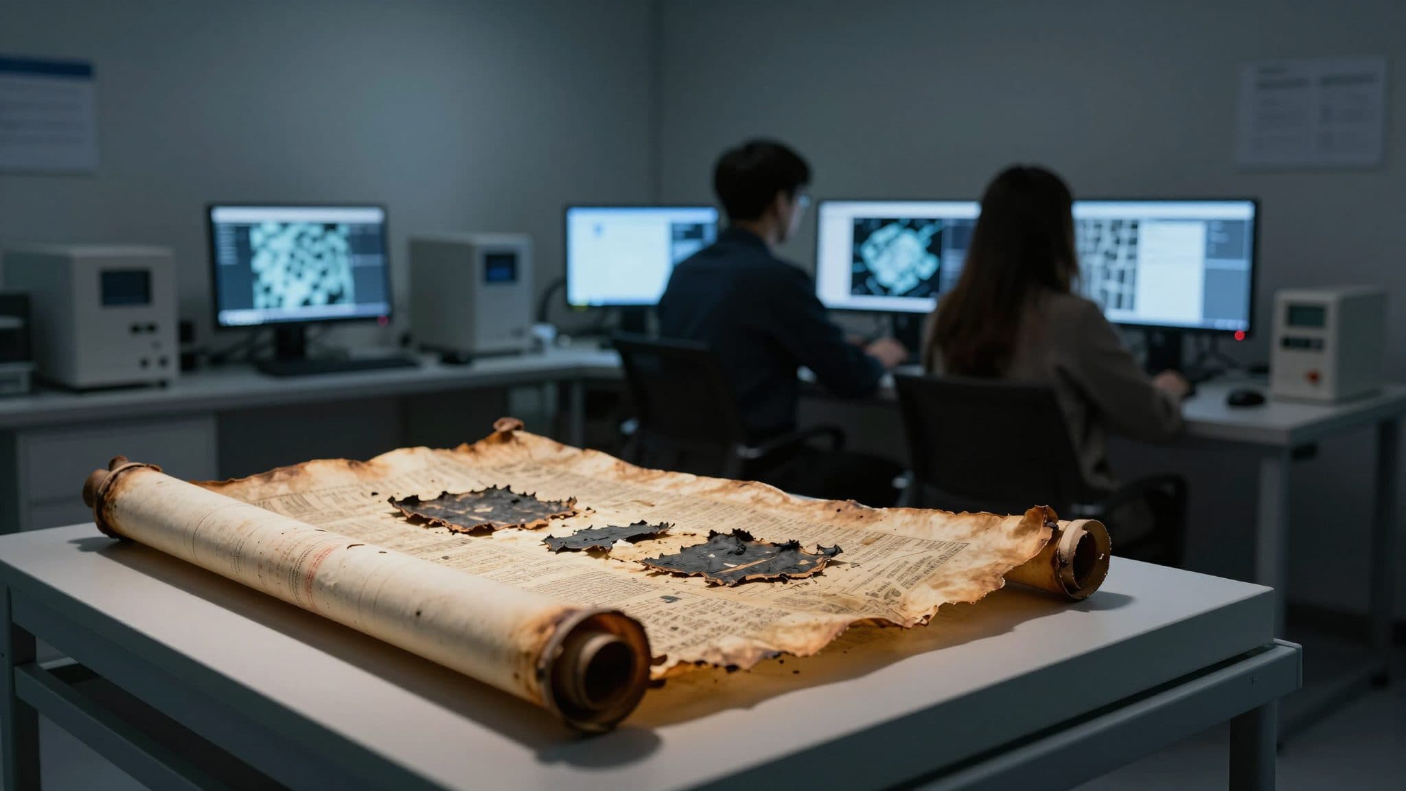 Investigadores leen digitalmente rollos carbonizados de Herculano sin abrirlos