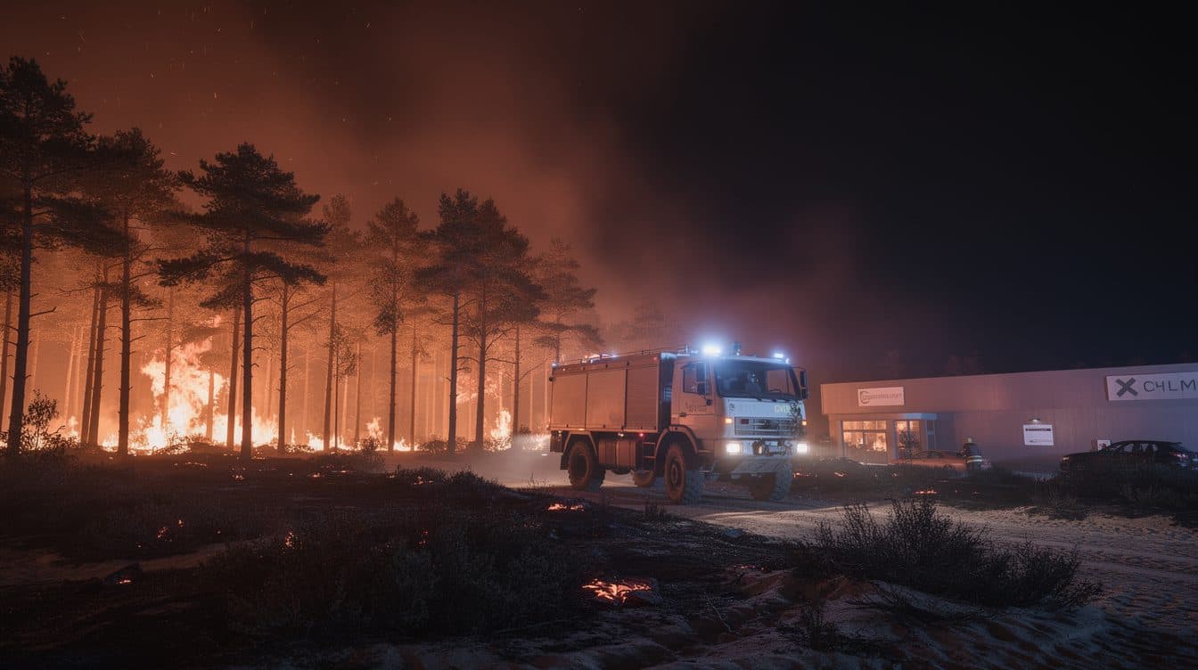 Incendio forestal en Gohrischheide se extiende durante la noche