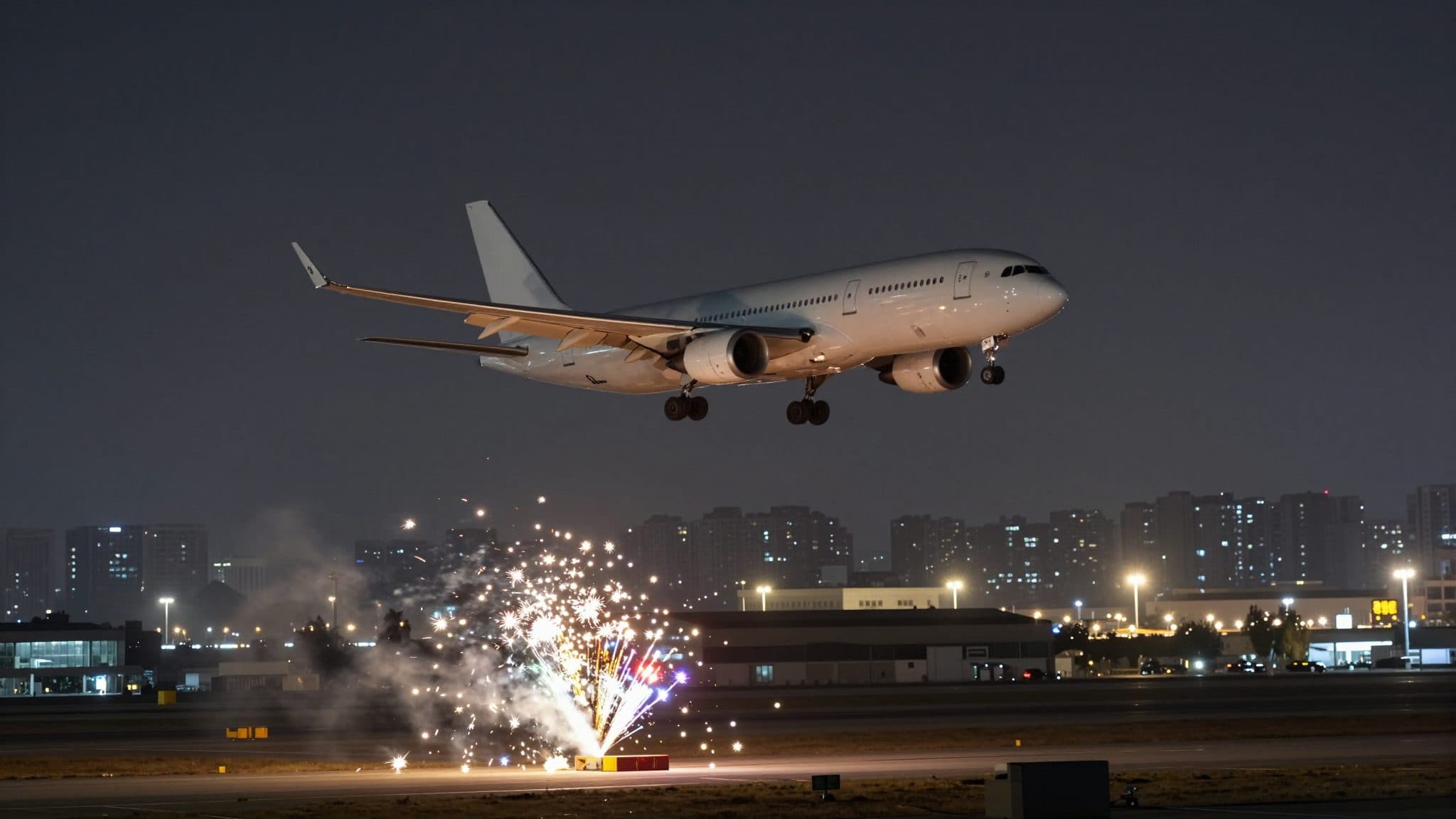 Avión impactado por artefacto pirotécnico al aterrizar en Atlanta