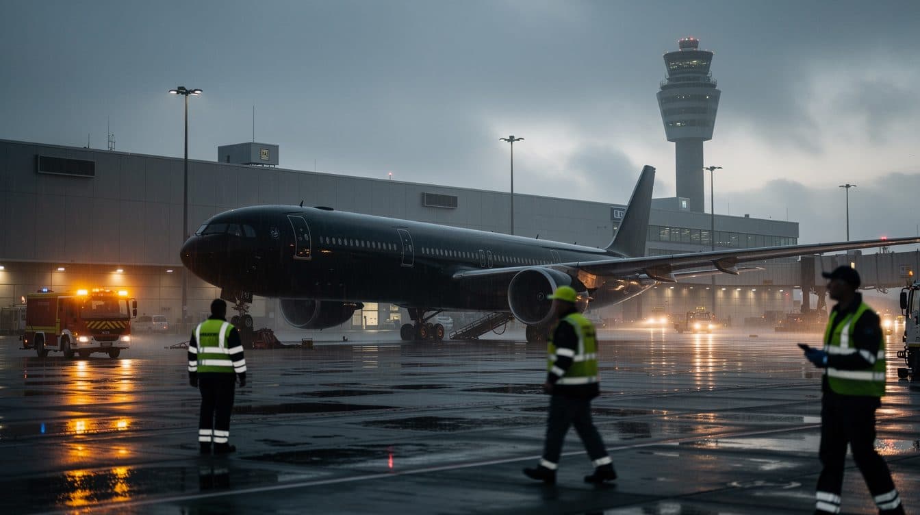 Un Boeing 787-9 de Lufthansa colapsa en una posición de estacionamiento en el aeropuerto de Fráncfort y deja varios empleados heridos