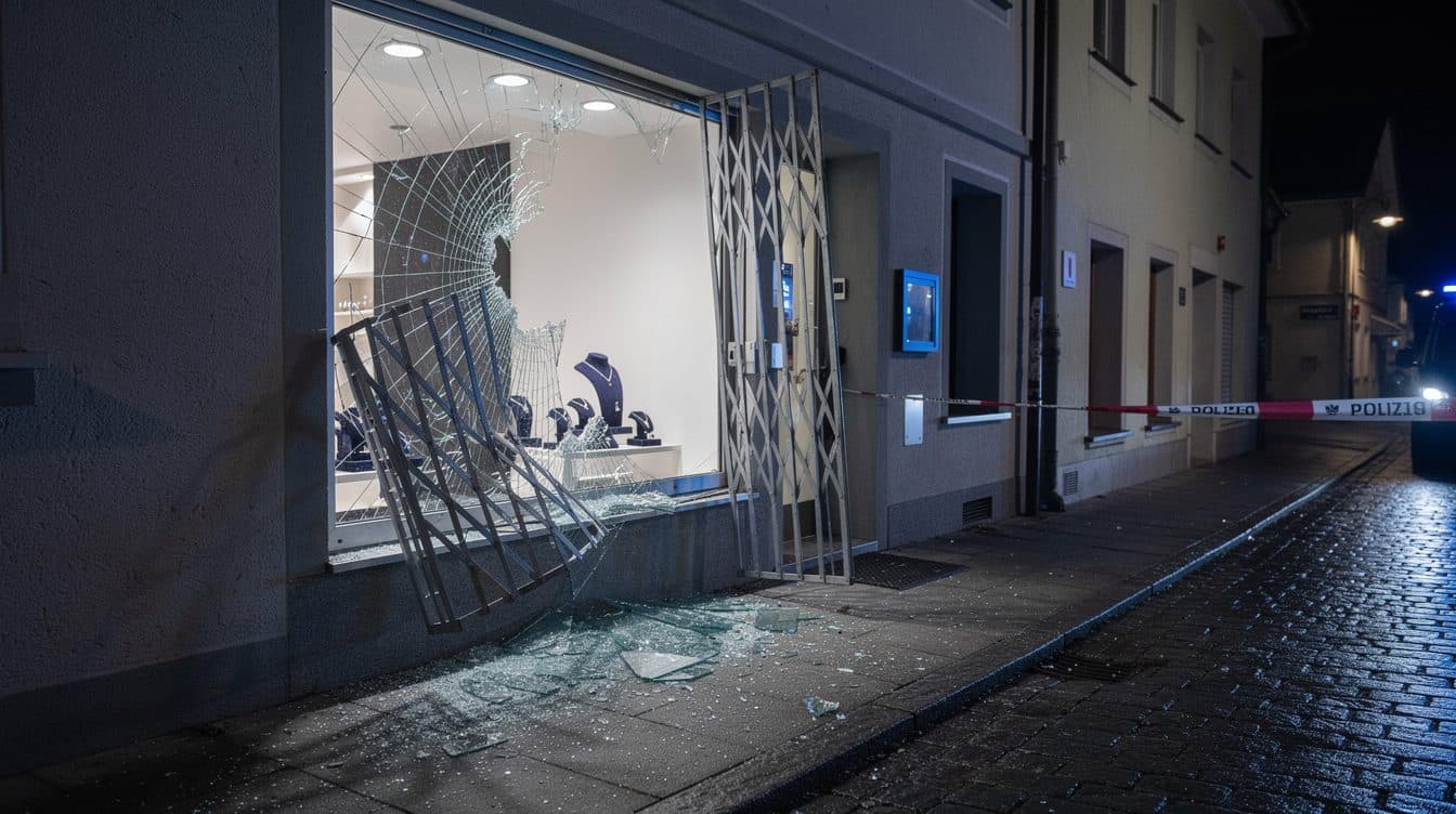 Intento de robo en Vorchdorf: desconocidos embisten con una furgoneta robada el escaparate de una joyería