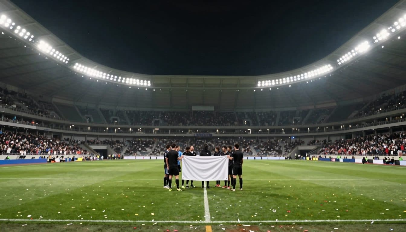 Jugadores argentinos provocan con una pancarta sobre las Malvinas tras la victoria en semifinales contra Inglaterra