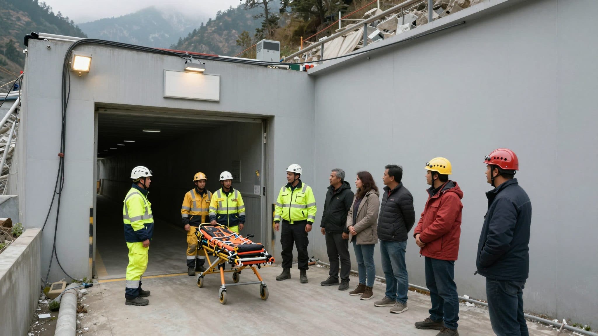 Equipos de rescate descienden en rappel a los túneles hidroeléctricos de Nepal en busca de desaparecidos por inundaciones