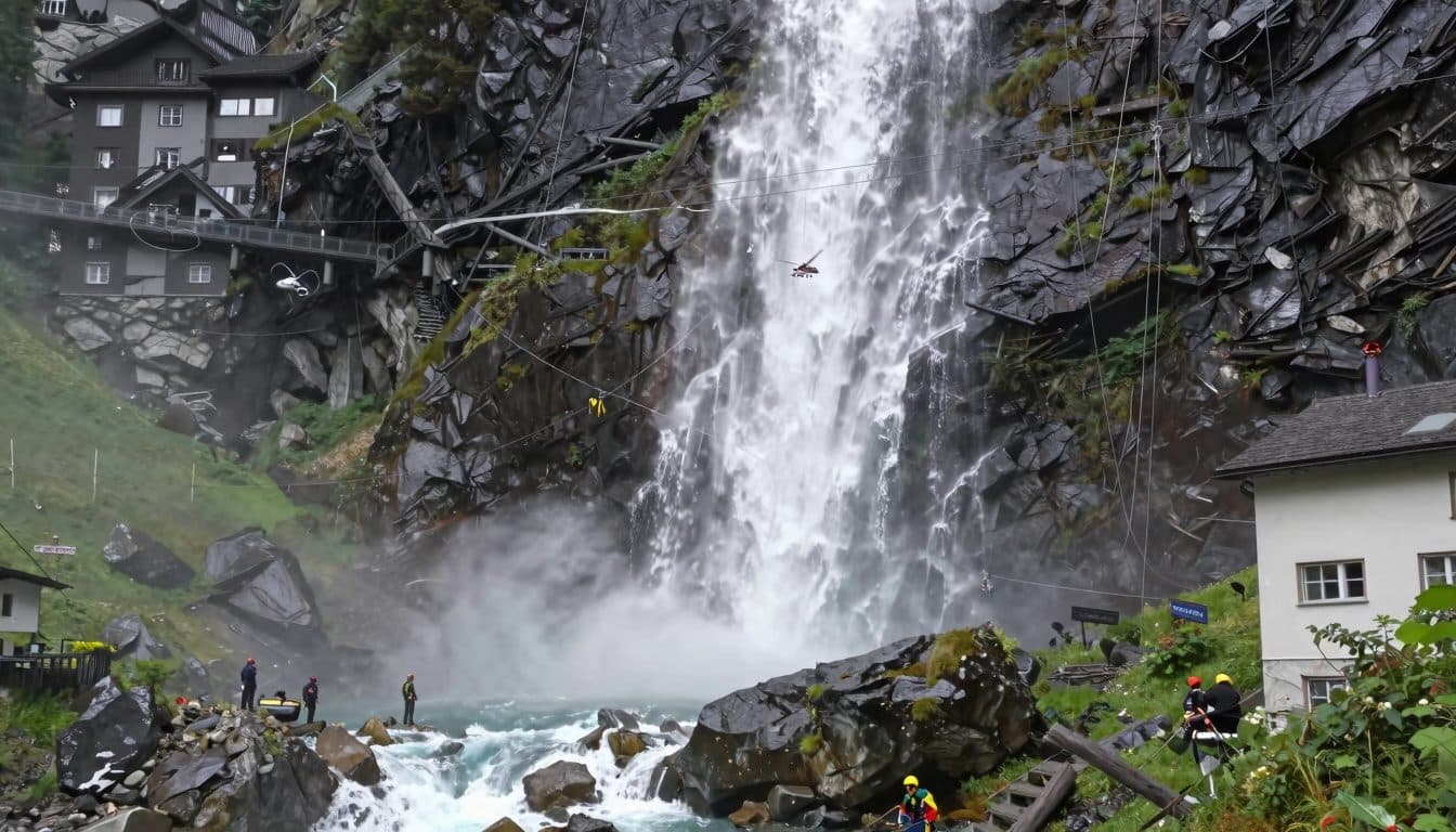 Estudiante de policía cae en la cascada Stuibenfall: búsqueda en Tirol