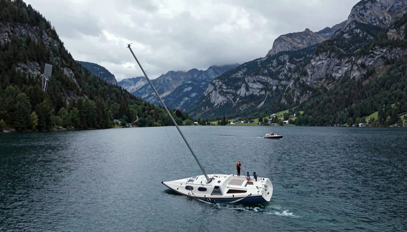 Una turista alemana y su hijo rescatados ilesos tras el vuelco de su velero en el lago Achensee