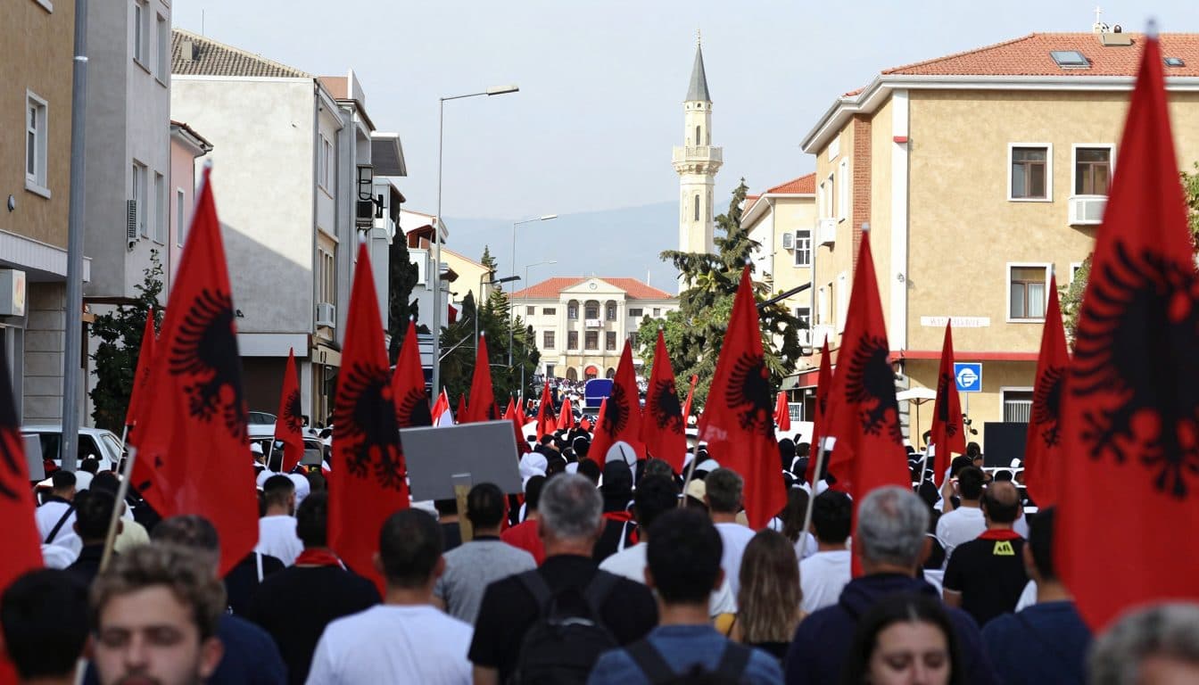Miles protestan en Tirana contra el yerno de Trump y el primer ministro Rama