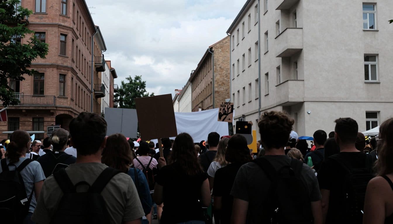 Miles de manifestantes protestan en Berlín-Wedding contra las exportaciones de armas