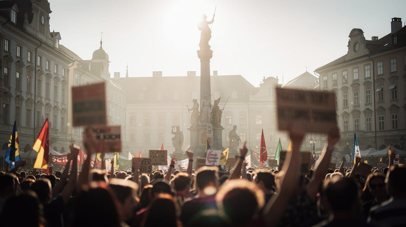 Miles de personas protestan en Linz contra los recortes al presupuesto universitario