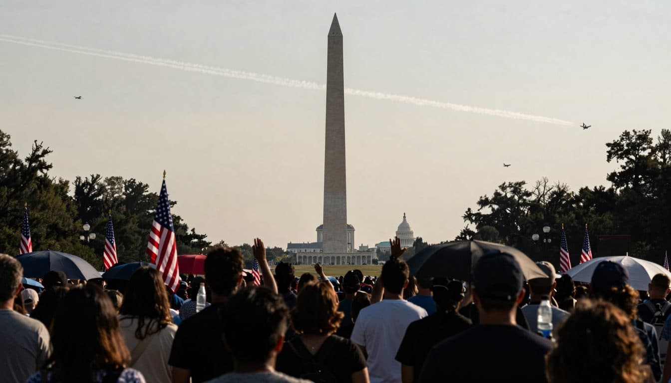Trump aprovecha el 250.º aniversario de EE. UU. para un mitin político en Washington