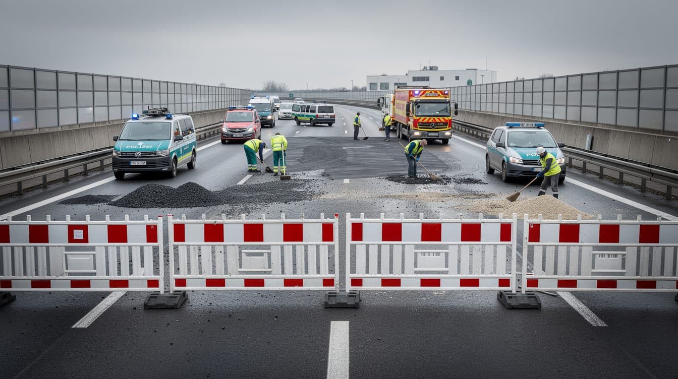Accidente de camión en la A38 cerca de Eisleben: conductor gravemente herido, autopista parcialmente cerrada durante días