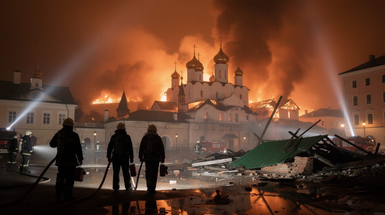 Ataques rusos contra Kiev: monasterio de las cuevas en llamas, al menos 23 heridos