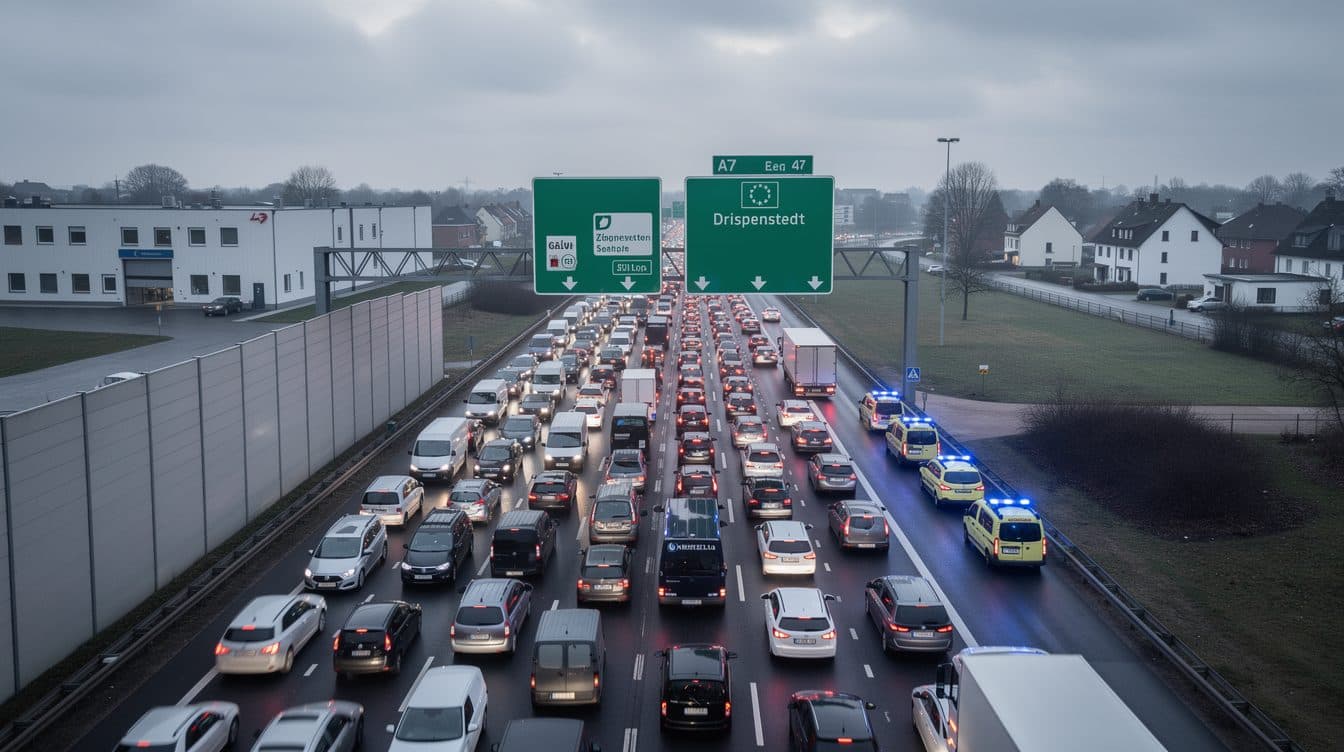 A7 cerca de Hildesheim: cierre total en dirección a Hannover tras accidente con varios vehículos – atasco de unos doce kilómetros