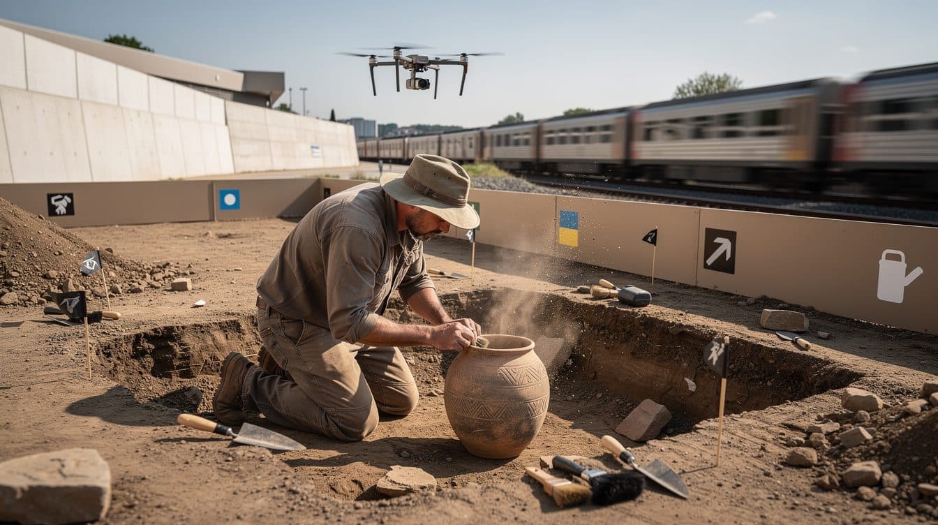 Descubren bajo las vías del tren en Brandeburgo un cementerio de la Edad de Piedra con ofrendas para el más allá
