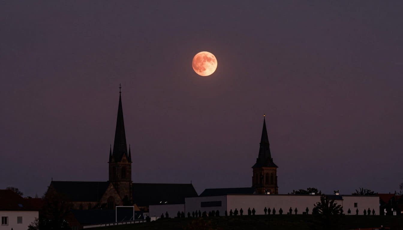 Eclipse lunar casi total visible en el cielo sobre Alemania