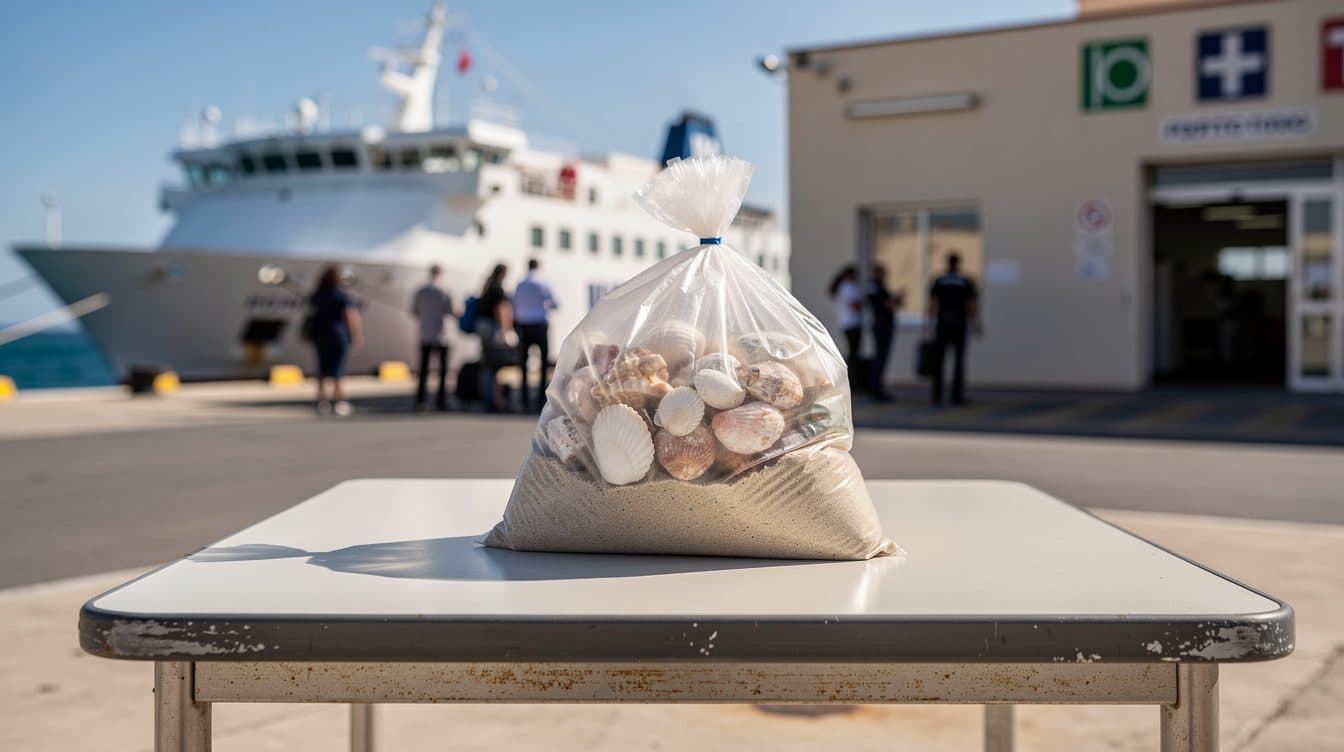 Turista francesa sorprendida en Cerdeña con 40 kilos de arena y piedras en el puerto de Porto Torres