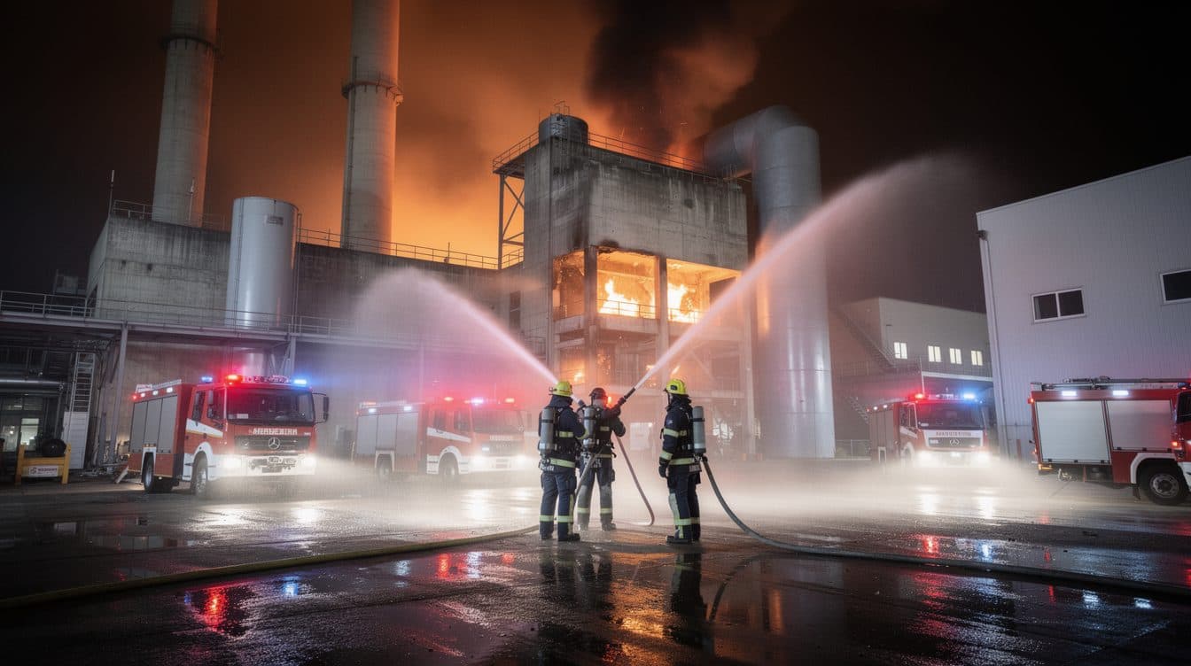 Incendio en una central térmica de Dresde: un hombre de 59 años sufre intoxicación por humo