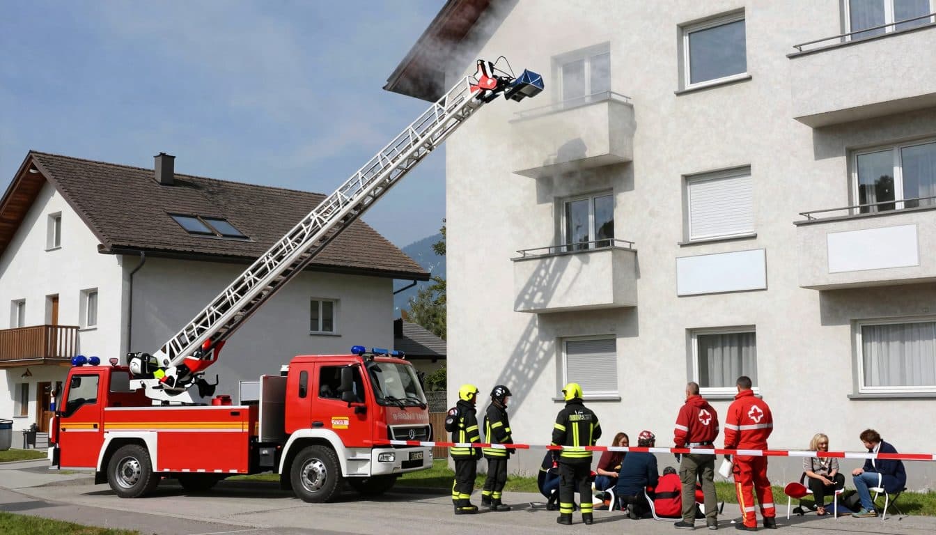 Incendio en edificio plurifamiliar en Kematen an der Ybbs: carretera federal cerrada
