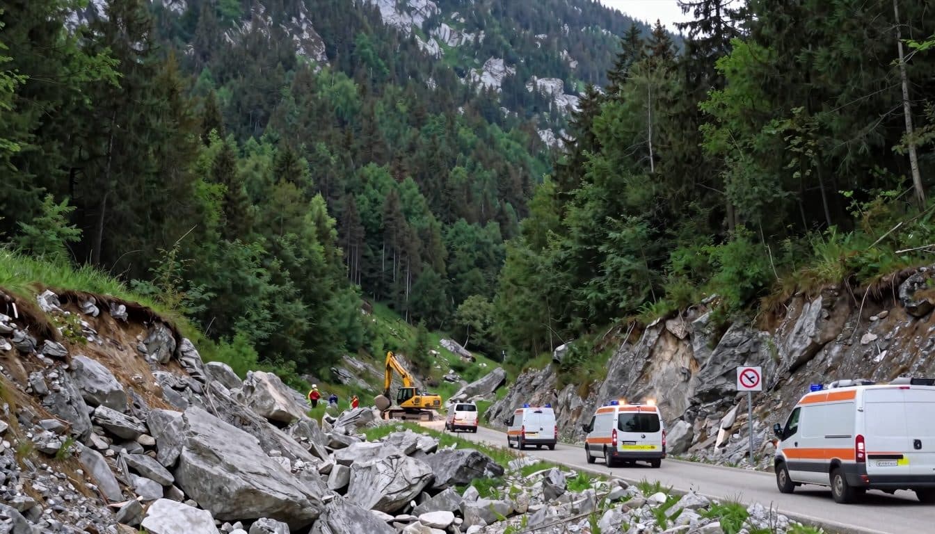 Un hombre de 57 años se precipita con una excavadora veinte metros en Carintia y sale despedido de la cabina