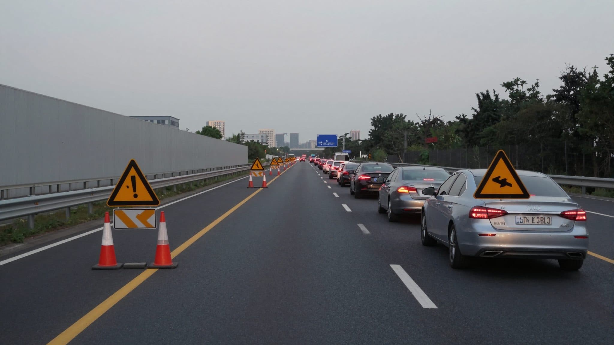 A1 cerca de Haag: cierre de carriles por daños en el pavimento