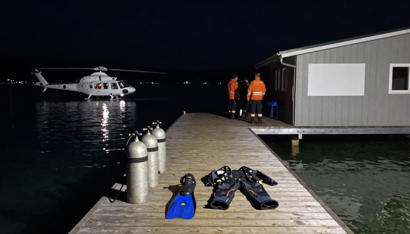 Buceadora sufre ataque de pánico durante inmersión nocturna en el Attersee y es rescatada