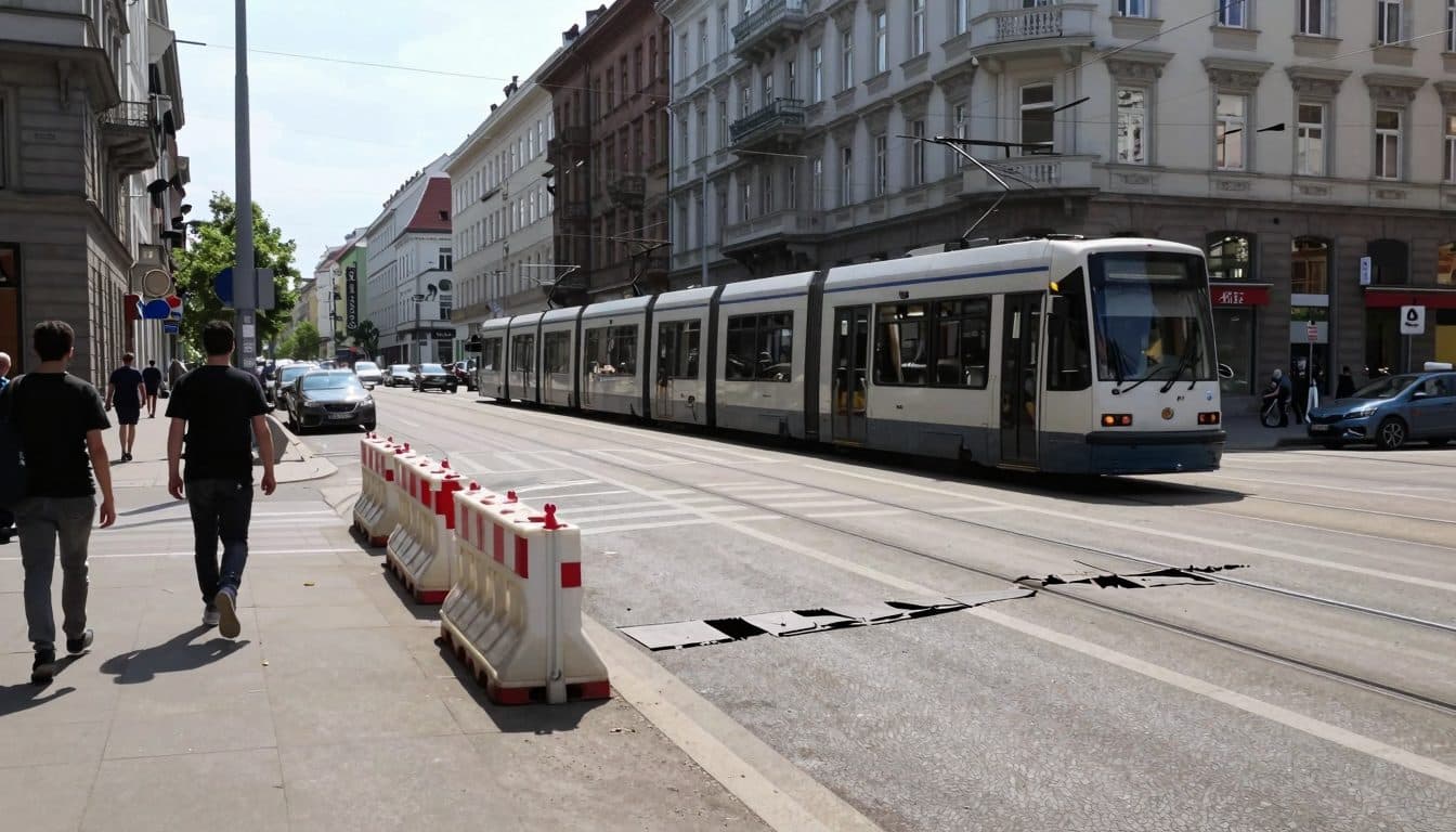 Wiener Linien cierran tramo de tranvía en el distrito 9 – Vecinos critican el concepto de atascos