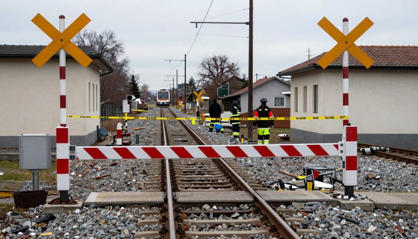 Coche arrollado por un tren: Accidente en un paso a nivel cerca de Premstätten