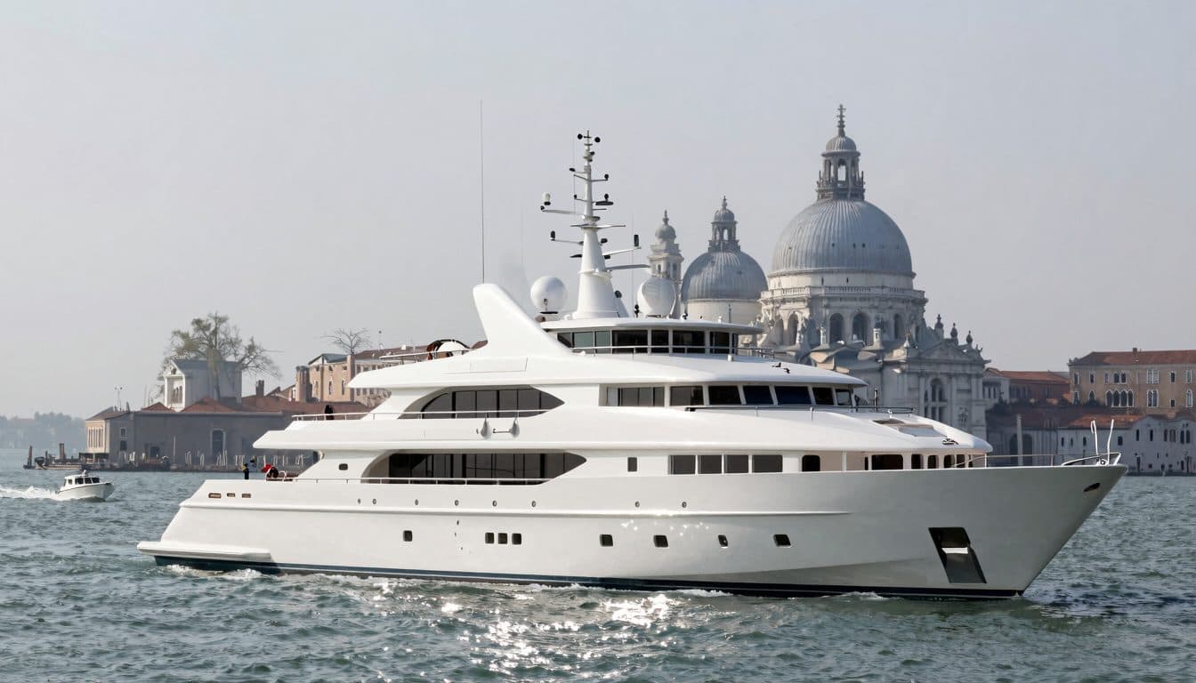 El megayate del embajador estadounidense Fertitta llega a Venecia: las protestas acompañan la visita