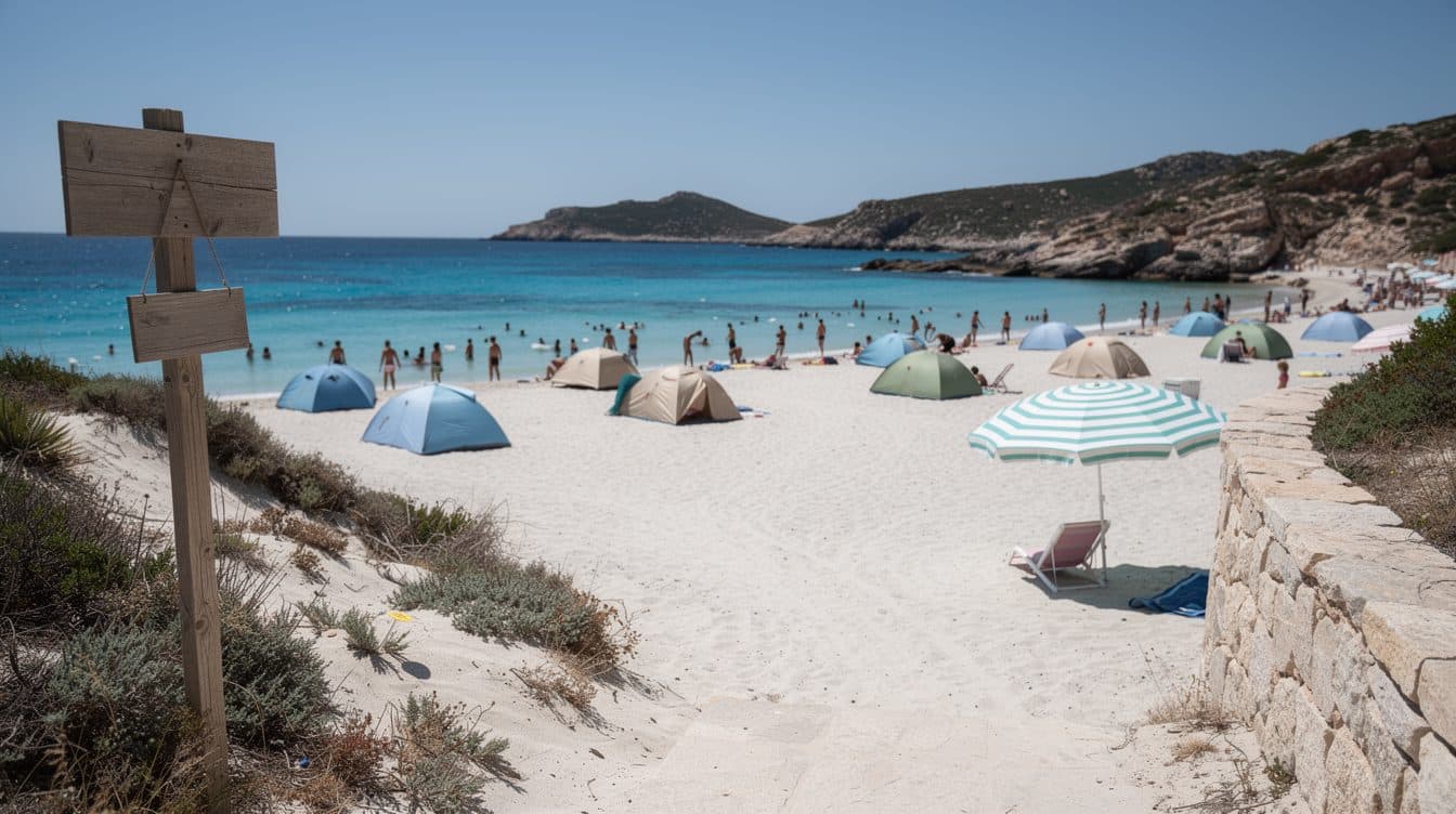Cerdeña prohíbe las sombrillas a los visitantes de entre 10 y 65 años en la playa de Punta Molentis