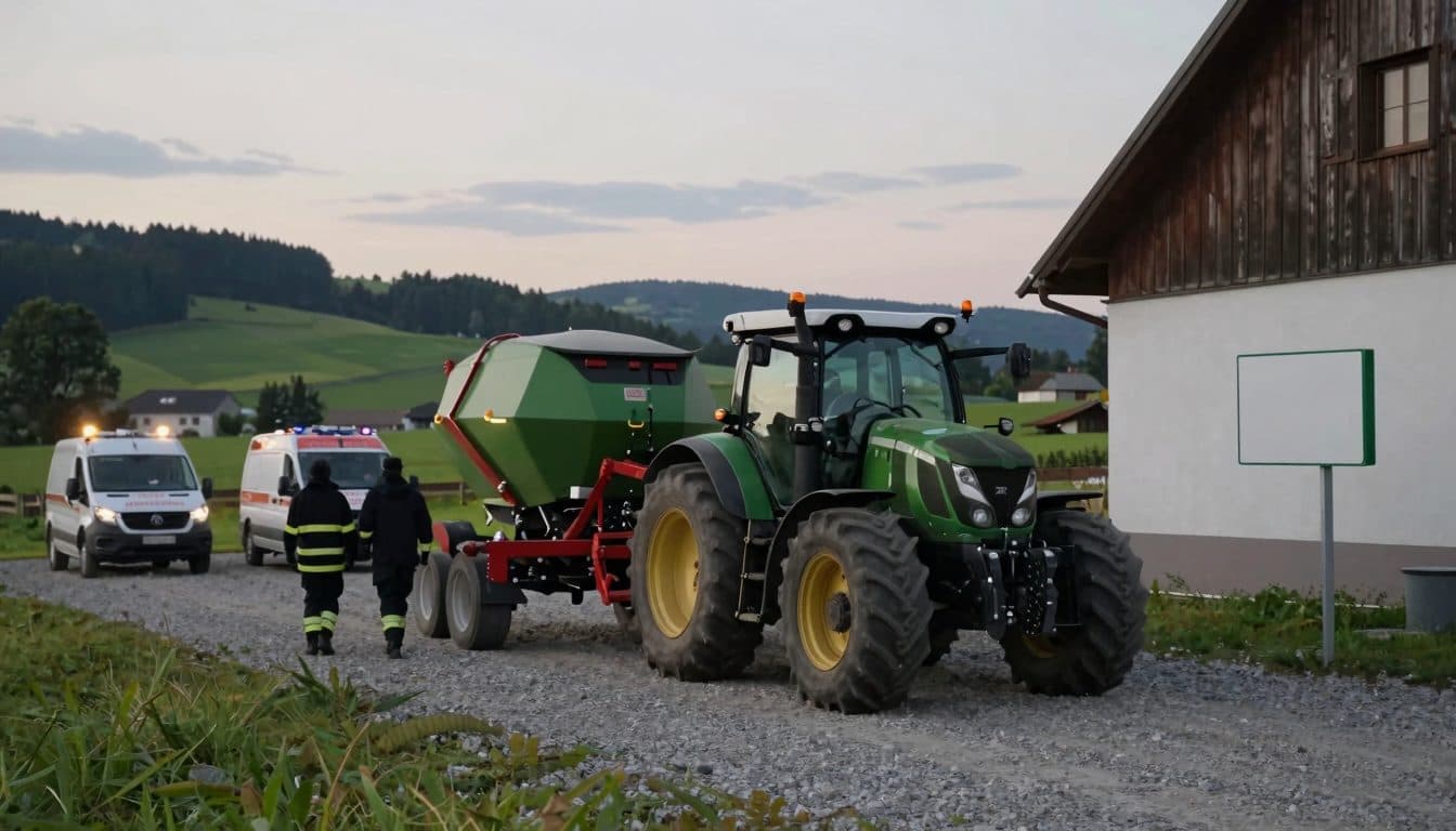 Hombre de 66 años atrapado y gravemente herido bajo un apero de tractor en Diersbach