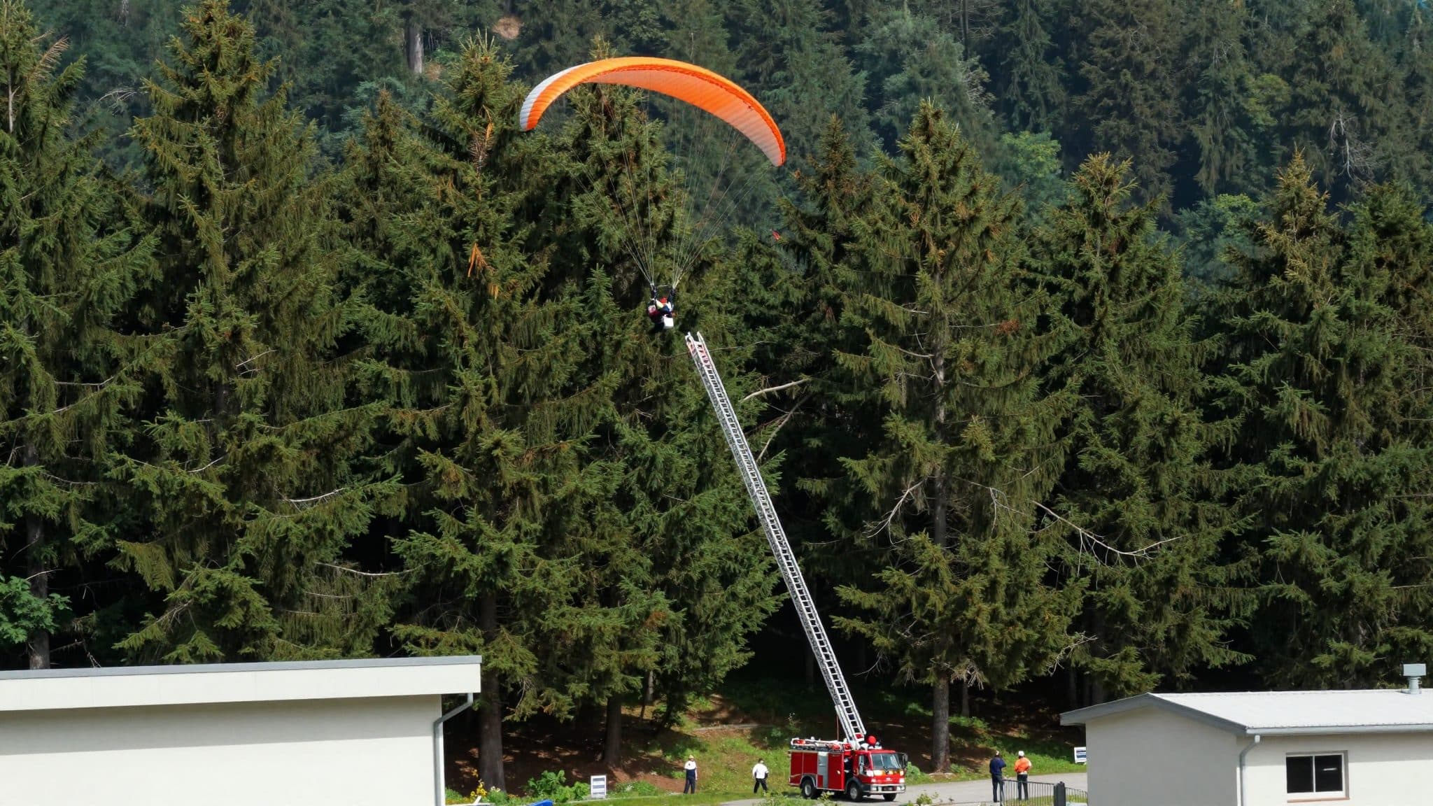 Parapentista neerlandés queda atrapado en la copa de un árbol en el Gaisberg