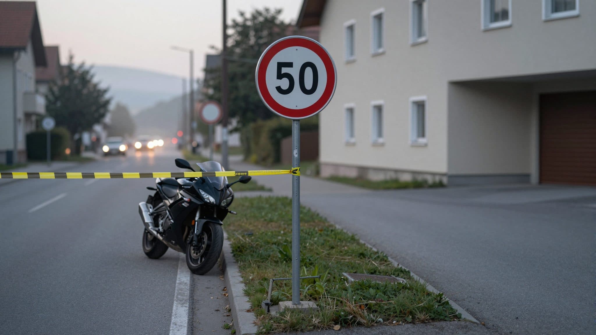 Motociclista en Wels pillado a 156 km/h en zona de 50 – le retiran el carné
