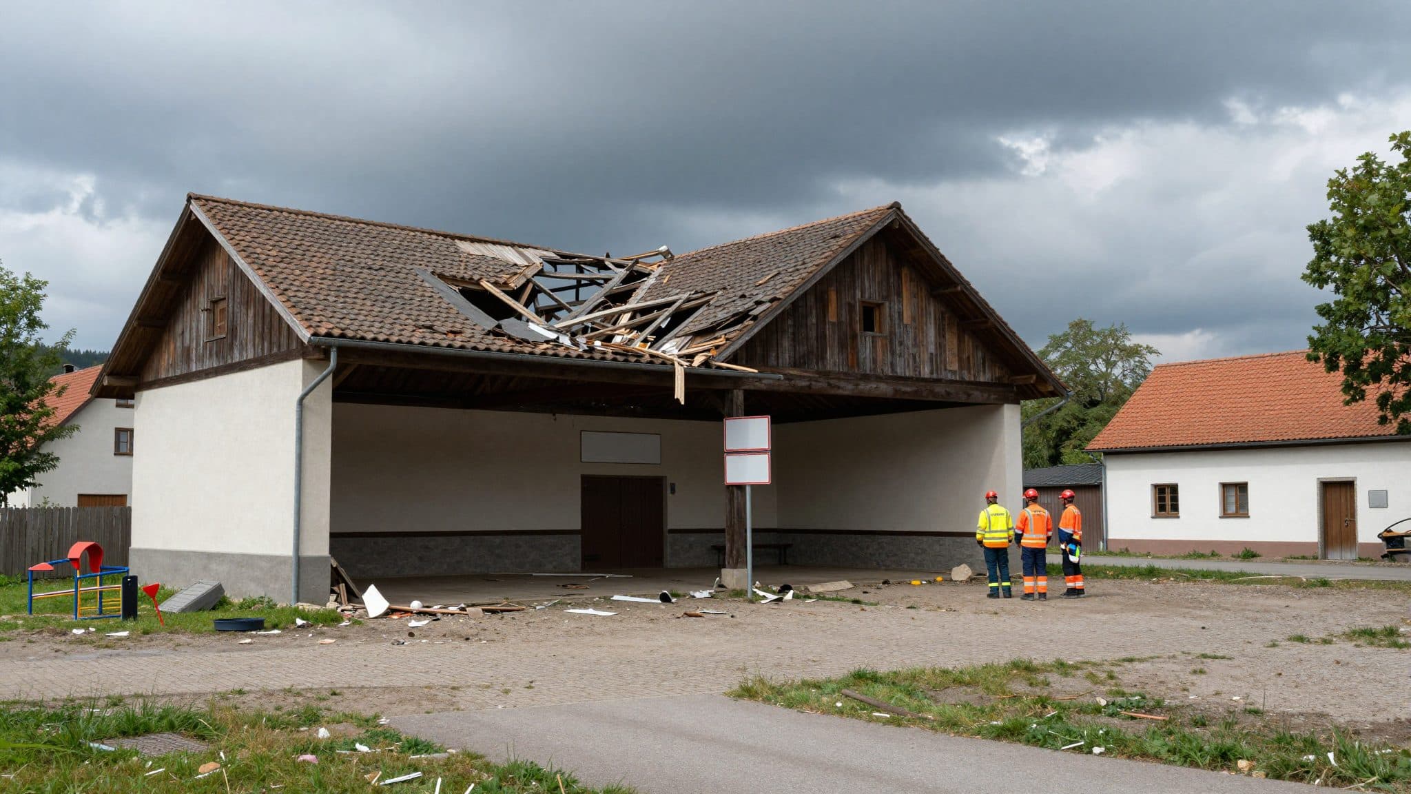 Grave célula de tormenta causa daños en edificios y tejados en Thangelstedt