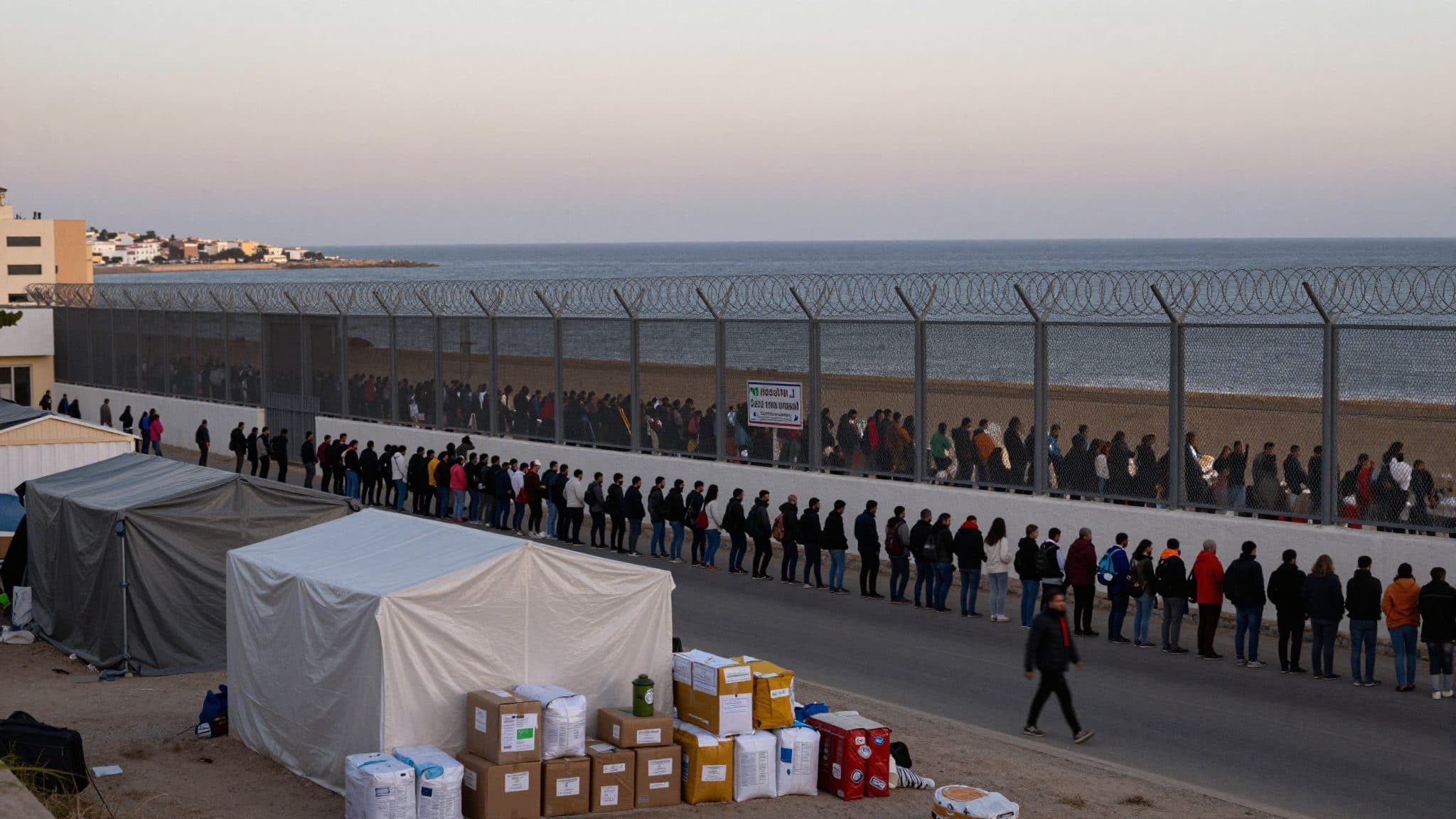 Miles de migrantes esperan en Ceuta la decisión del Gobierno español
