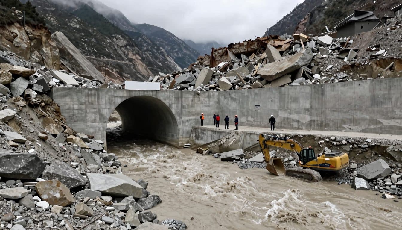 Dos obreros rescatados con vida de un túnel hidroeléctrico en Nepal nueve días después de un deslizamiento de tierra