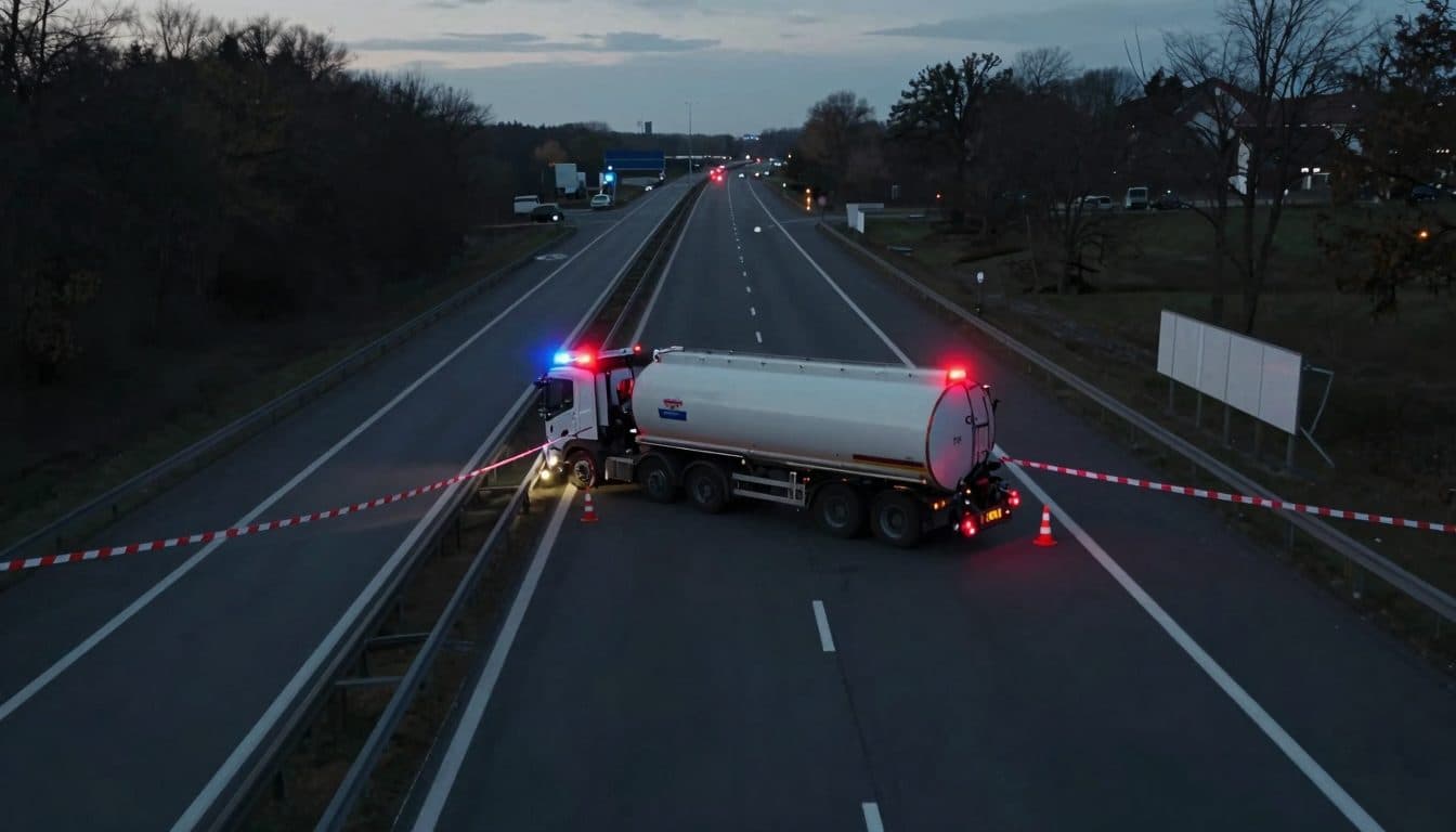 Camión de leche se vuelca en la A215 – autopista cerca de Kiel cerrada durante horas