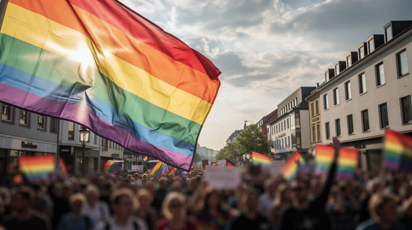 Miles de personas marchan por el centro de Düsseldorf en el CSD por los derechos queer