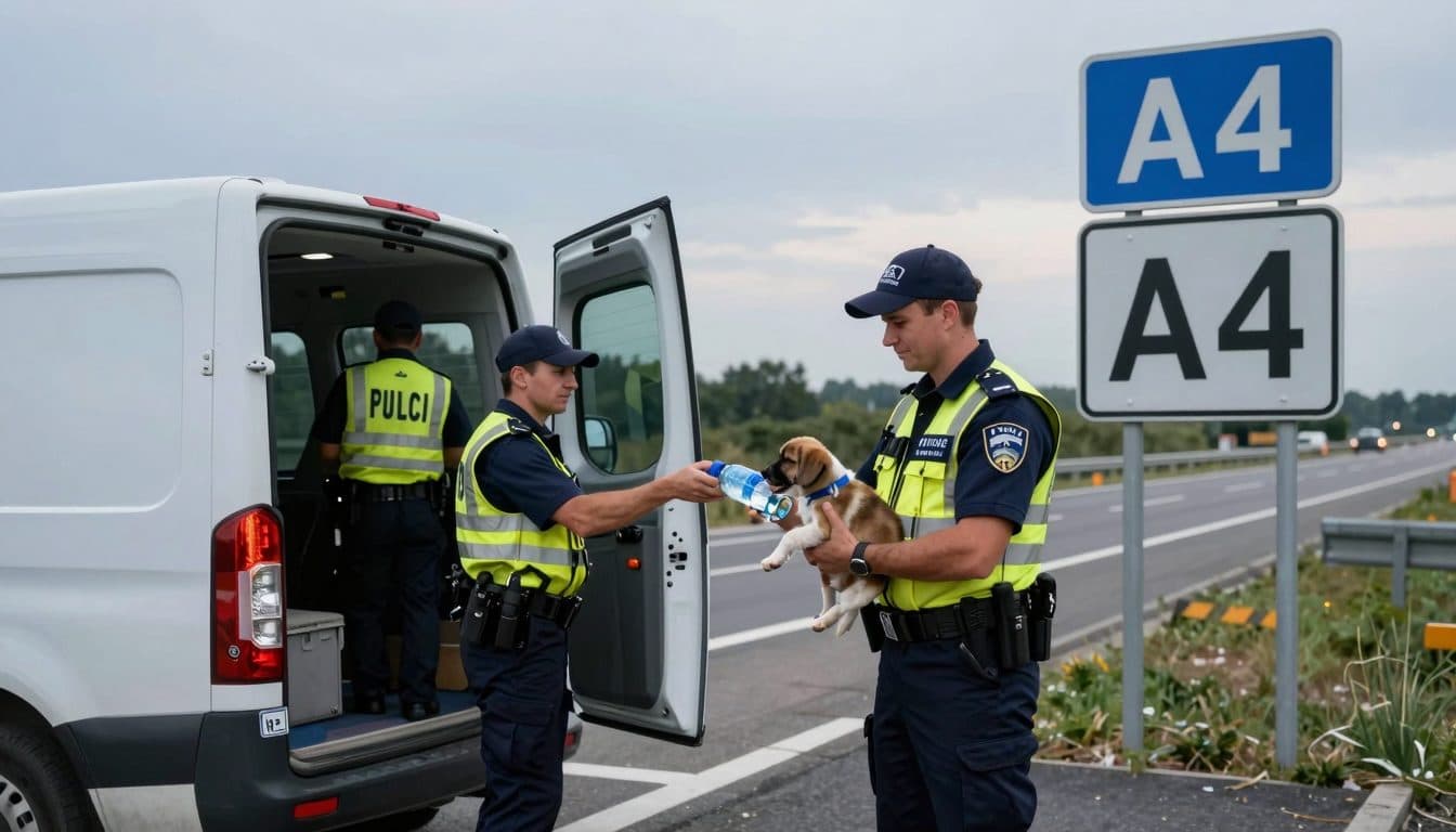 Ocho cachorros rescatados de un transporte que vulneraba la protección animal en la A4