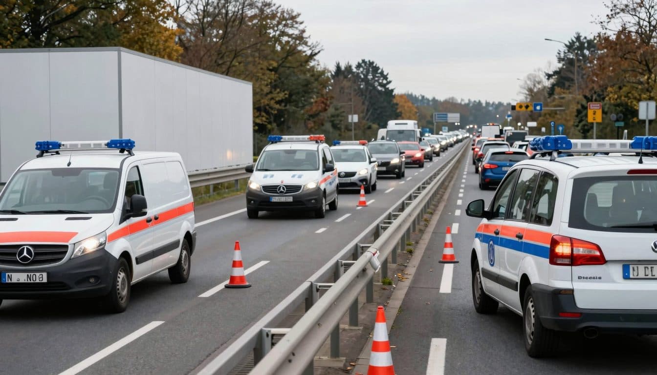 A1 Accidente Bremen Hamburgo Final de atasco Camión articulado Corte