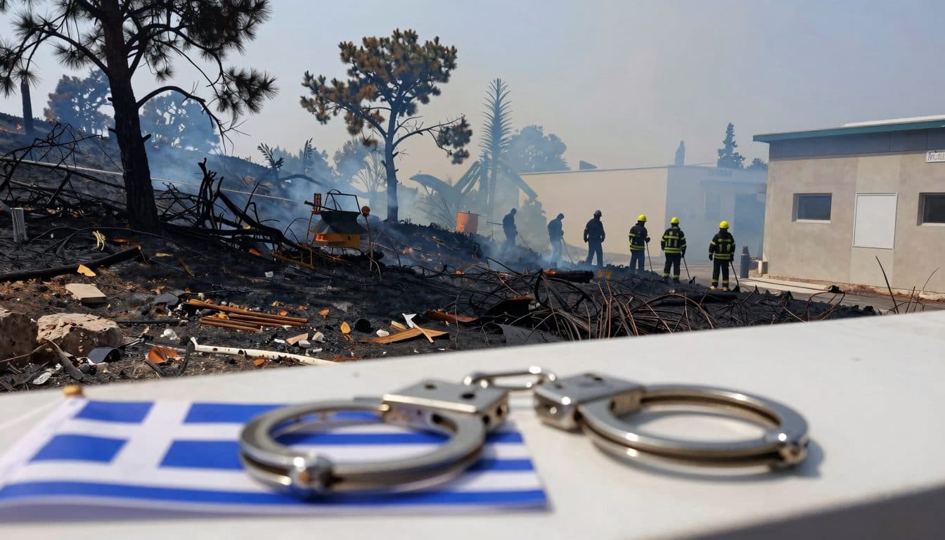 Dos hombres en prisión preventiva tras el incendio forestal al oeste de Atenas