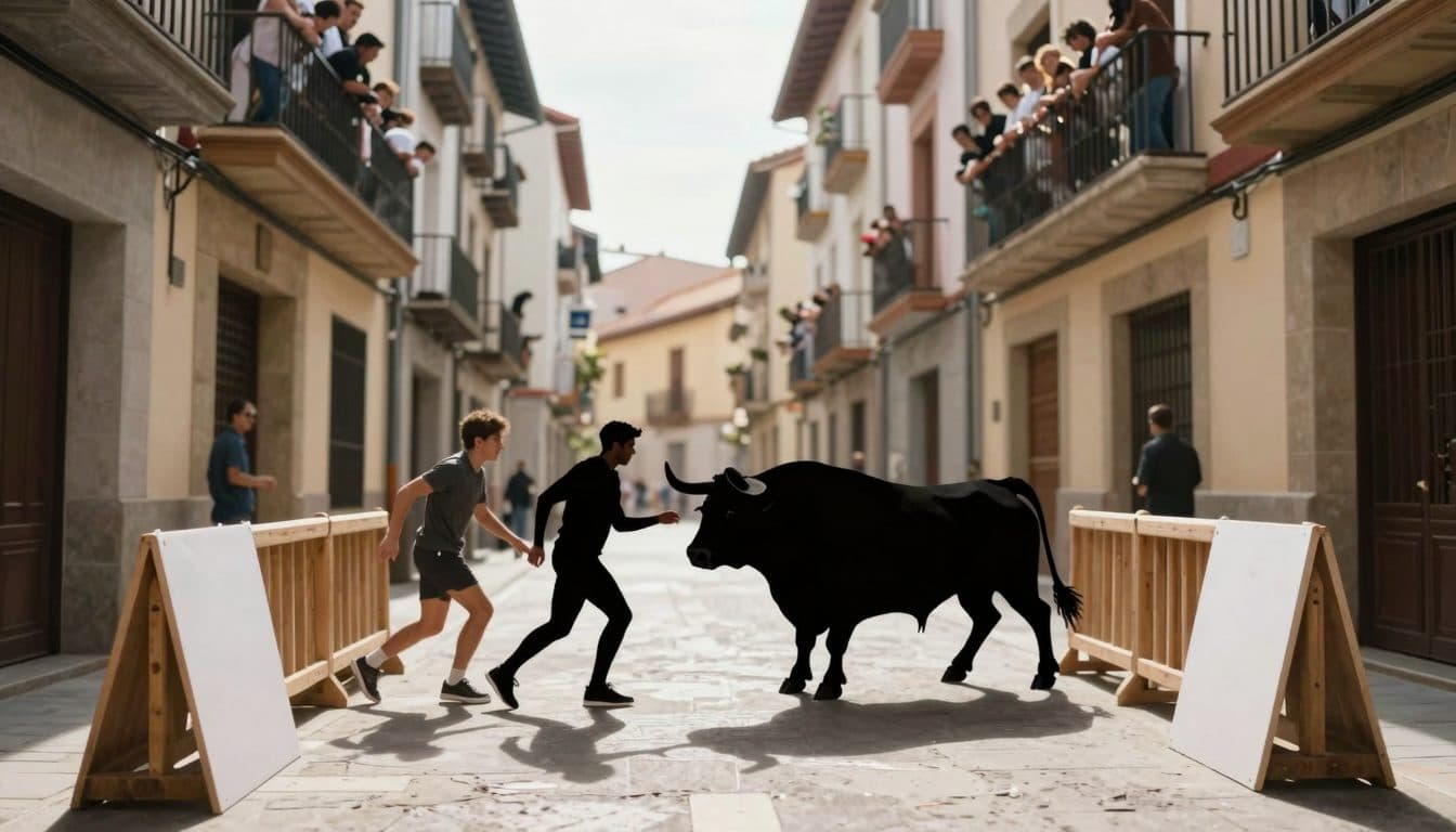 Cinco heridos en la primera carrera de toros de las fiestas de San Fermín en Pamplona