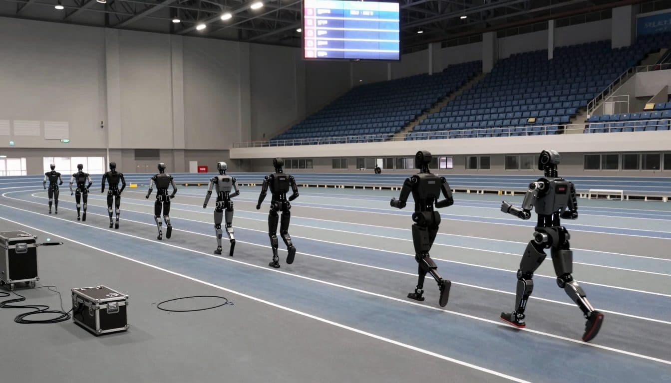 Robots humanoides compiten en los Juegos de Pekín，展示速度、足球和工程里程碑
