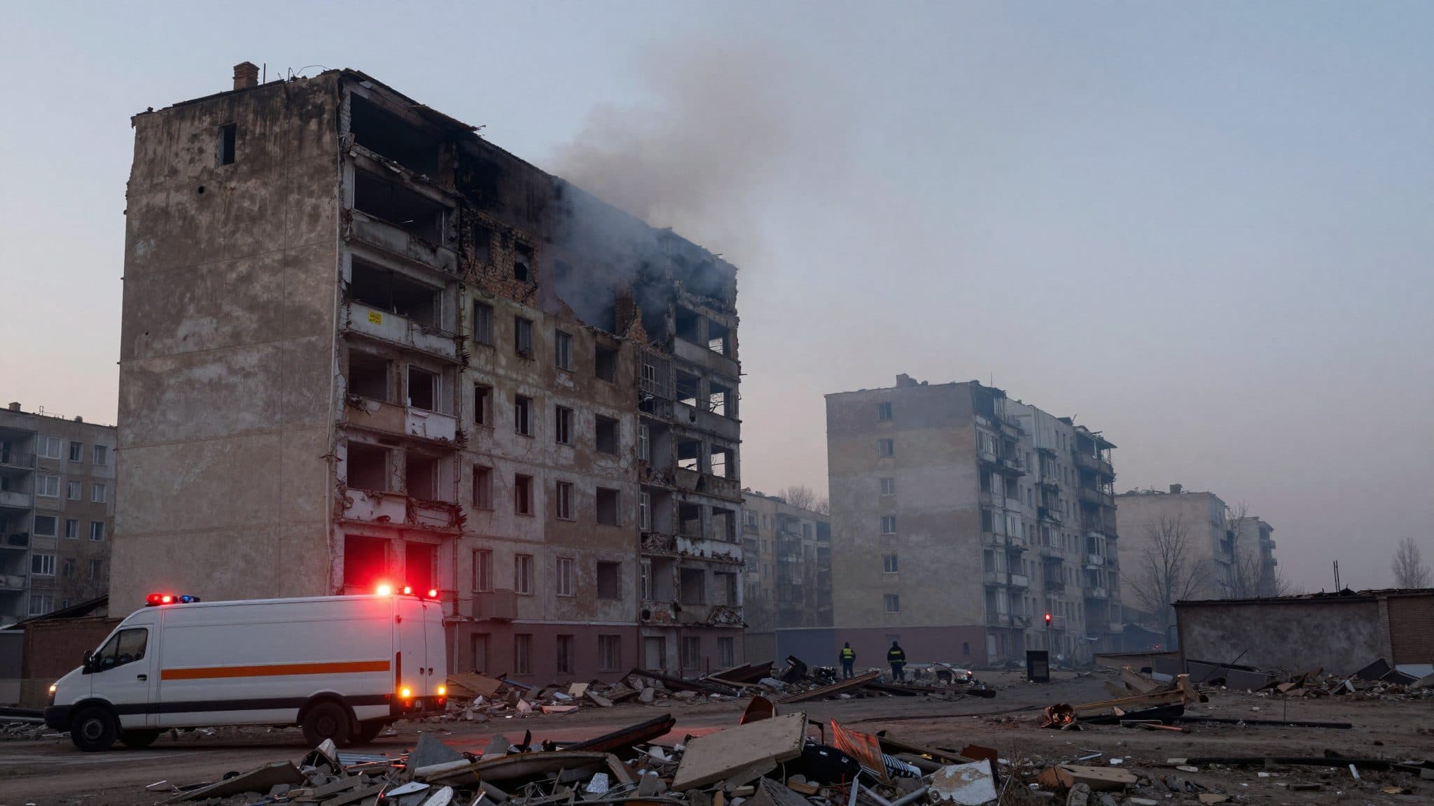 Tres muertos en ataques aéreos nocturnos contra un suburbio de Kiev
