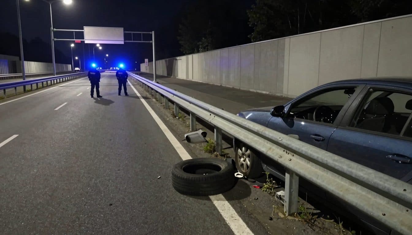 Un niño de doce años conduce sin autorización por la A1 de noche y provoca un accidente