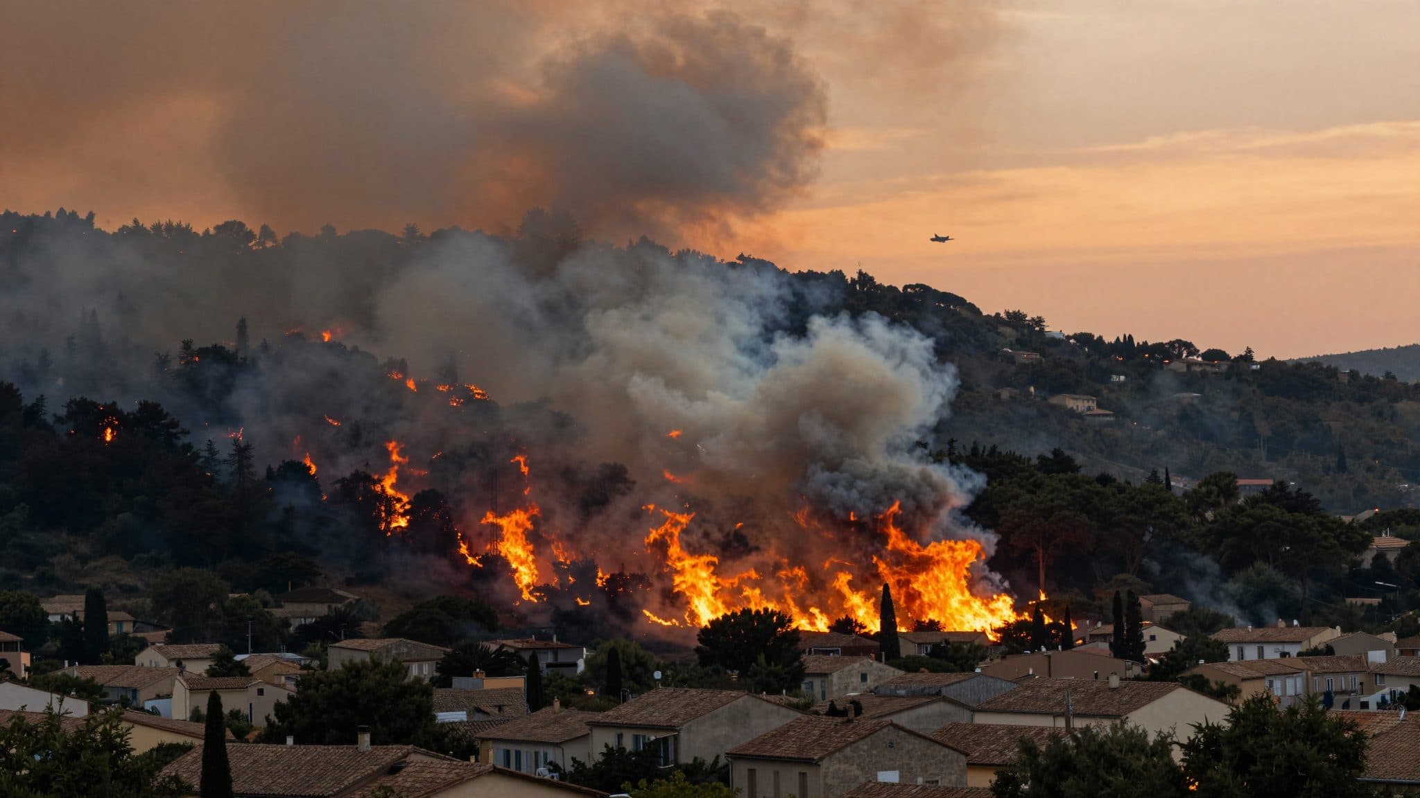 Incendio forestal en el departamento de Var: cientos de personas huyen de las llamas en el Gros Bessillon